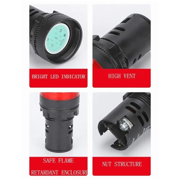 220V AD16-22D / S 22mm LED Signal Indicator Light Lamp (Red) - Image 6