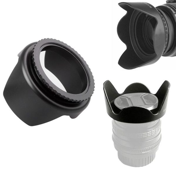 58mm Lens Hood for Cameras (Screw Mount) (Black) - Image 2