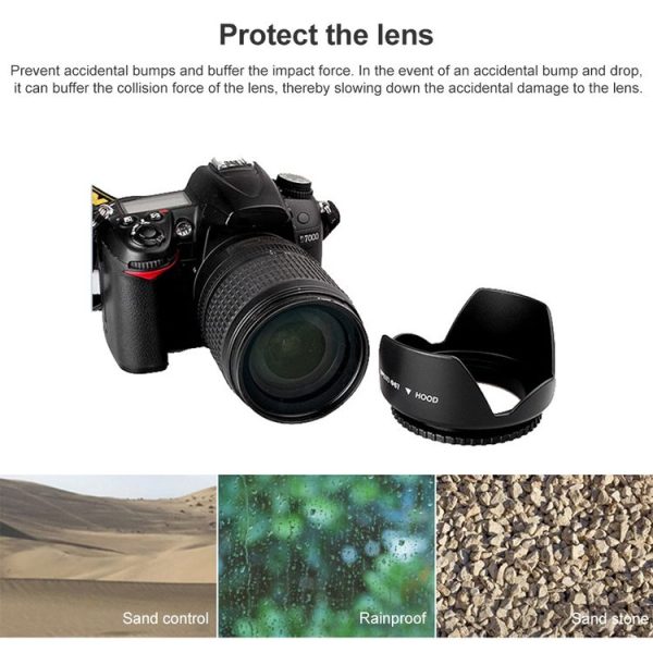 58mm Lens Hood for Cameras (Screw Mount) (Black) - Image 4