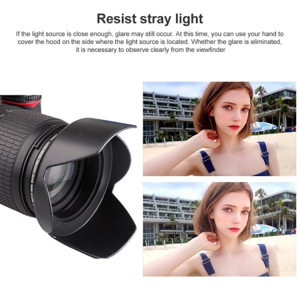 58mm Lens Hood for Cameras (Screw Mount) (Black) - Image 5