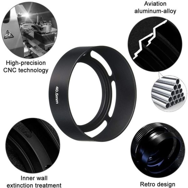 40.5mm Metal Vented Lens Hood for Leica (Black) - Image 4