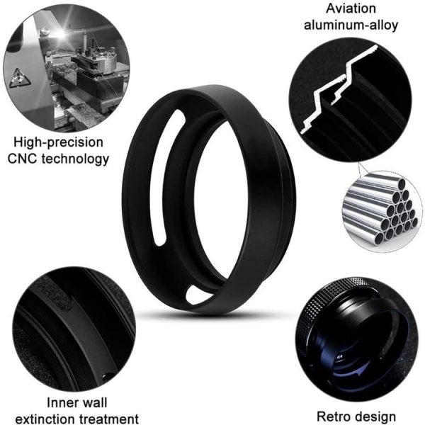 52mm Metal Vented Lens Hood for Leica (Black) - Image 4