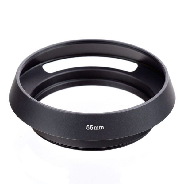 Metal Vented Lens Hood for All Leica Lens with 55mm Filter Thread (Black)