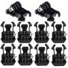 10 PCS ST-06 Basic Strap Mount Surface Buckle for GoPro, Insta360, DJI and Other Action Cameras (Black)
