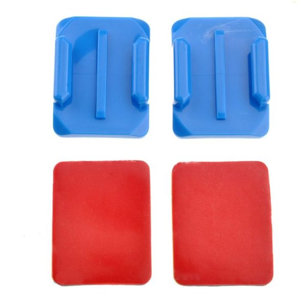 ST-12 2 x Curved Surface Adapters + 2 Adhesive Mount Stickers for GoPro, Insta360, DJI and Other Action Cameras (Blue) - Image 2