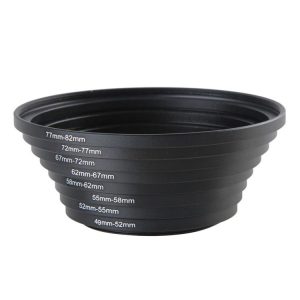 49mm-82mm Lens Stepping Ring, Include 8 Lens Stepping Rings (49mm-52mm, 52mm-55mm, 55mm-58mm, 58mm-62mm, 62mm-67mm, 67mm-72mm, 72mm-77mm, 77mm-82mm)