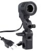 E27 AC Socket Studio Light Mount Stand Umbrella Holder (Black)