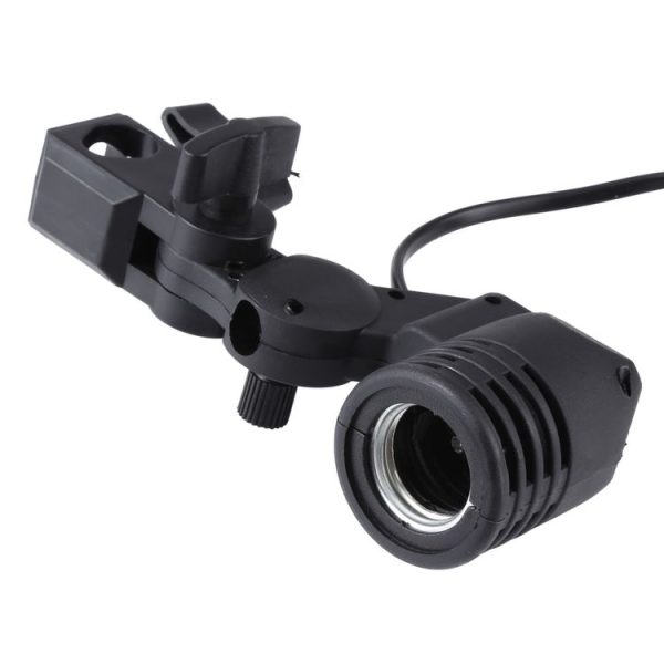 E27 AC Socket Studio Light Mount Stand Umbrella Holder (Black) - Image 2
