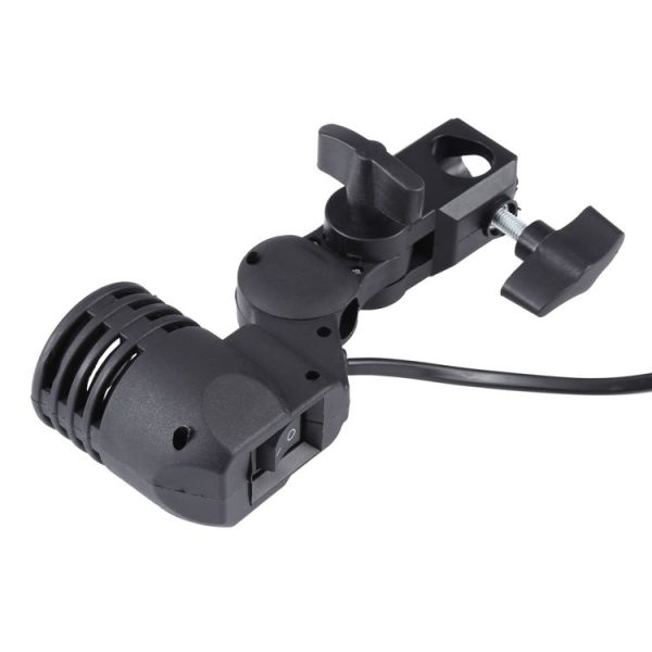 E27 AC Socket Studio Light Mount Stand Umbrella Holder (Black) - Image 3