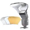 Universal FB-10X Camera Top Flash Light Speedlite Bounce Focus Flash Diffuser with 3 PCS Removable Color Light Reflector (Black)