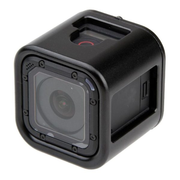 Housing Shell CNC Aluminum Alloy Protective Cage with Insurance Back Cover for GoPro HERO5 Session / HERO4 Session / HERO Session (Black) - Image 4