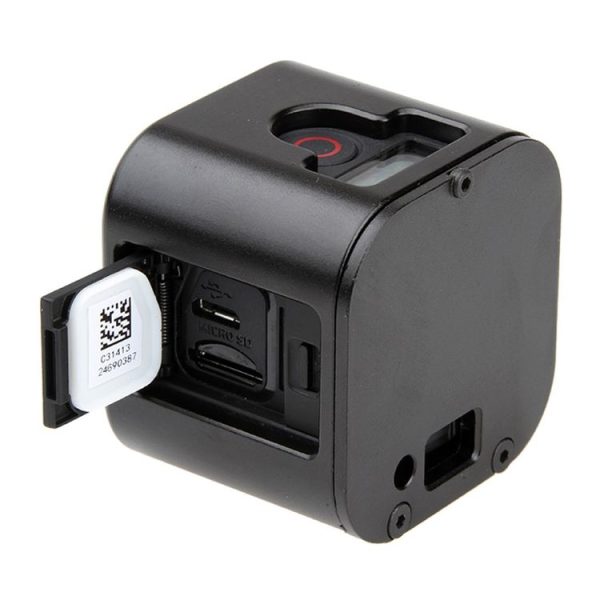 Housing Shell CNC Aluminum Alloy Protective Cage with Insurance Back Cover for GoPro HERO5 Session / HERO4 Session / HERO Session (Black) - Image 5
