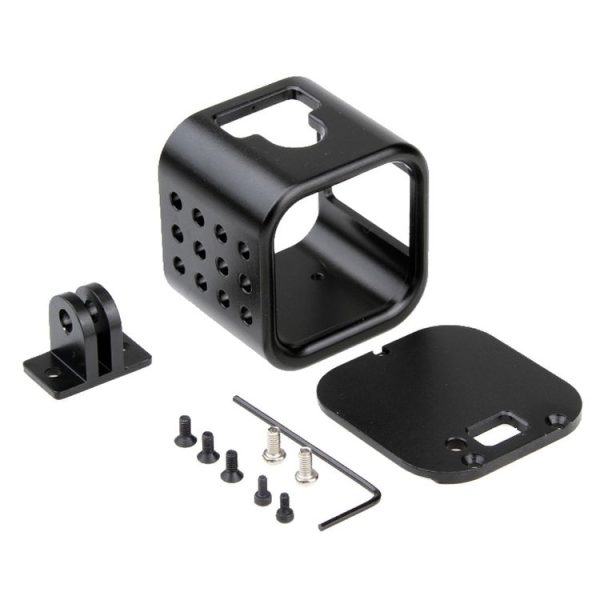 Housing Shell CNC Aluminum Alloy Protective Cage with Insurance Back Cover for GoPro HERO5 Session / HERO4 Session / HERO Session (Black) - Image 7