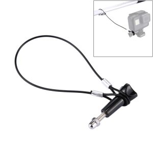 Stainless Steel Lanyard / Tether with Screw for GoPro HERO11 Black / HERO10 Black / HERO9 Black / HERO8 Black / 7 / 6 / 5 / 5 Session / 4 / 3+ / 3 / 2 / 1 (Black)