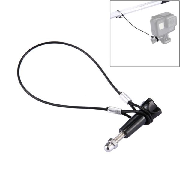 Stainless Steel Lanyard / Tether with Screw for GoPro HERO11 Black / HERO10 Black / HERO9 Black / HERO8 Black / 7 / 6 / 5 / 5 Session / 4 / 3+ / 3 / 2 / 1 (Black)