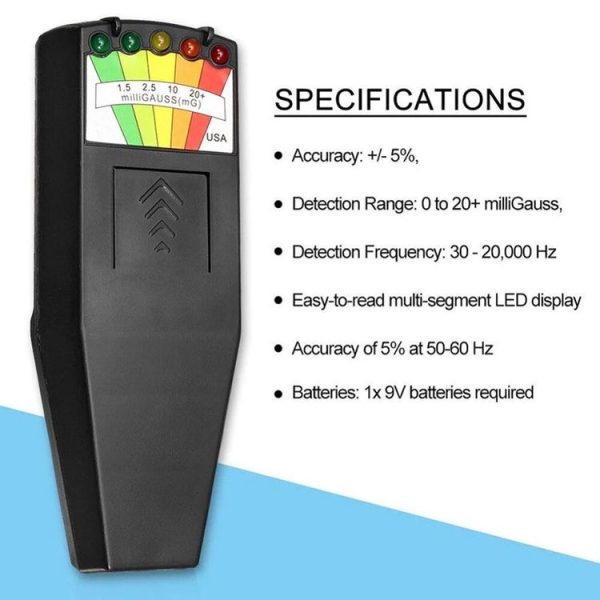 5-LED Electromagnetic Radiation Detector EMF Meter Tester - Image 5