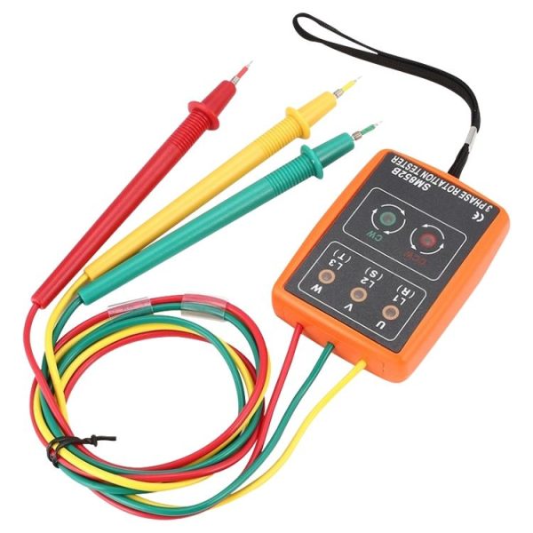 SM852B 3 Phase Rotation Tester Indicator Detector Meter (Orange) - Image 3