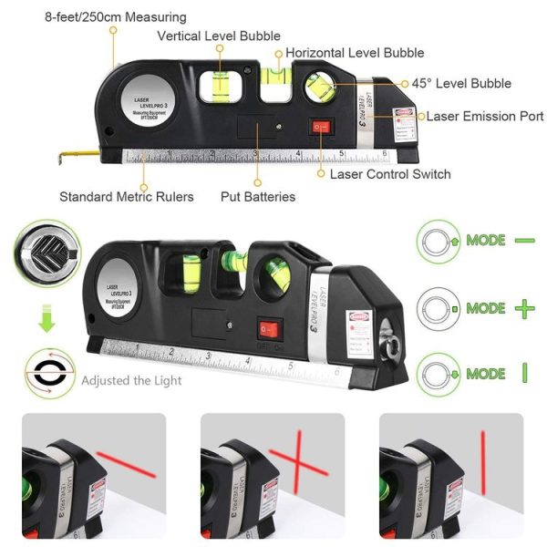 Level Laser Aligner Horizon Vertical Measuring Tape - Image 9