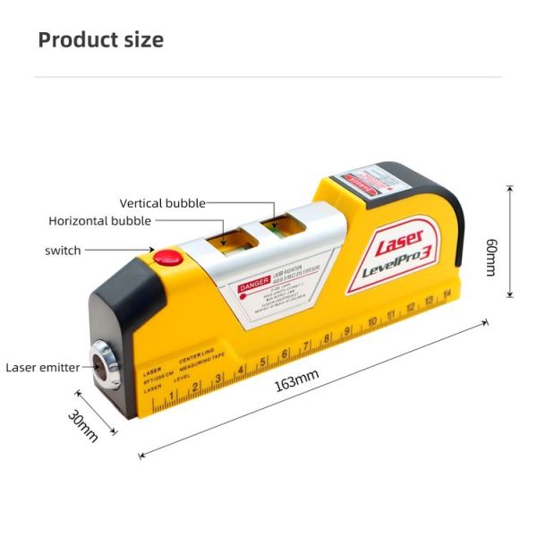 Laser Level with Tape Measure Pro 3 (250cm) - Image 2