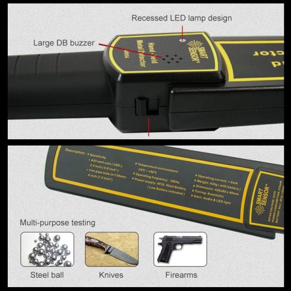 AR954 Handheld Security Metal Detector, Detection Distance: 60mm - Image 5