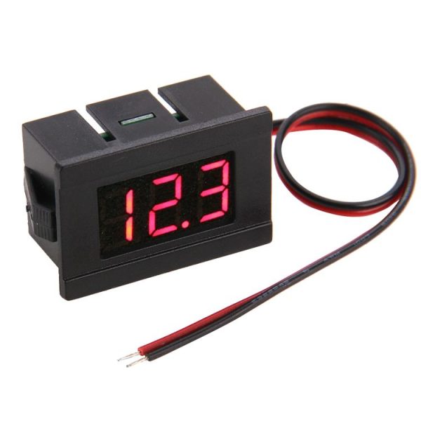 V33D 2 Wires Red Light Display Mini Digital Voltage Meter, Measure Voltage: DC 4.5-120V - Image 2