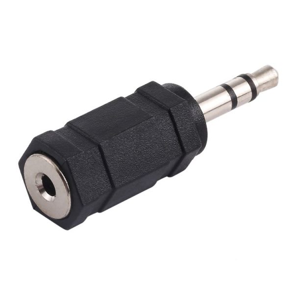 3.5mm Male to 2.5mm Female Audio Adapter (Black) - Image 2