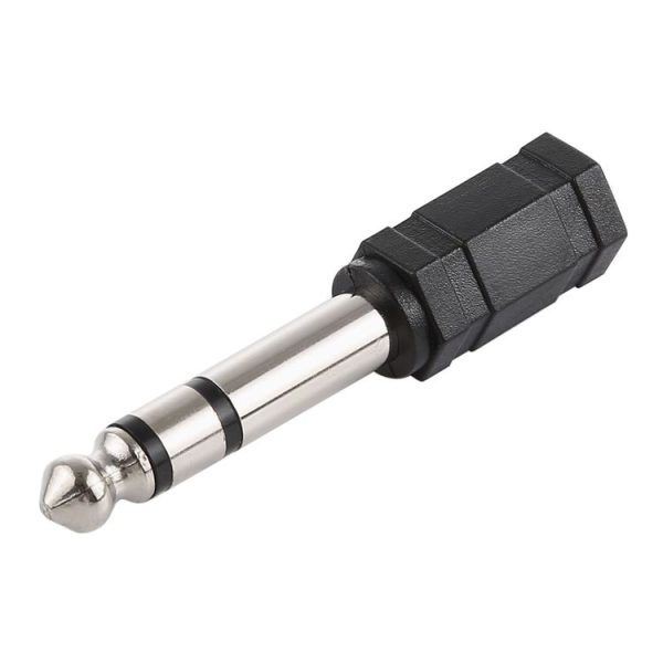 6.35mm Male to 3.5mm Stereo Jack Adaptor Socket Adapter (Black) - Image 2