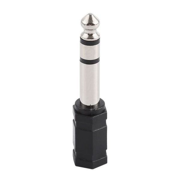 6.35mm Male to 3.5mm Stereo Jack Adaptor Socket Adapter (Black) - Image 4