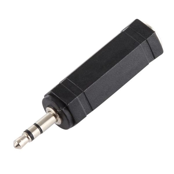 3.5mm Plug to 6.35mm Stereo Jack Adaptor Socket Adapter (Black) - Image 3