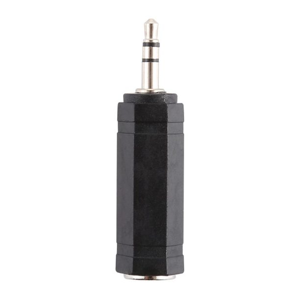 3.5mm Plug to 6.35mm Stereo Jack Adaptor Socket Adapter (Black) - Image 4