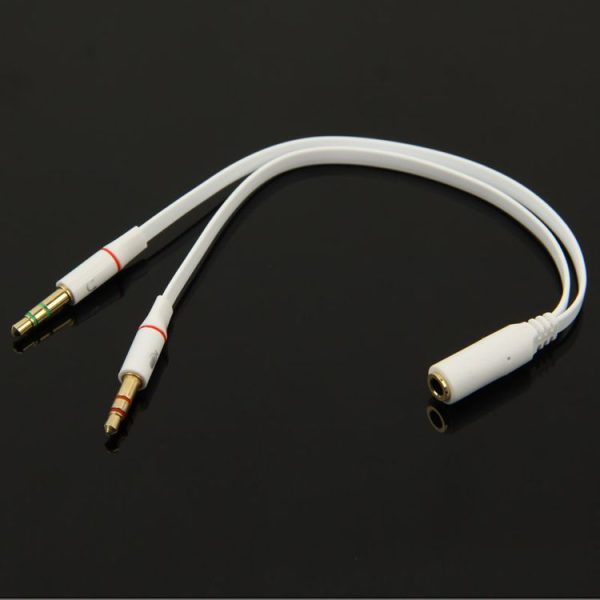 3.5mm female to 3.5mm Male Microphone Jack + 3.5mm Male Earphone Jack Adapter Cable - Image 2