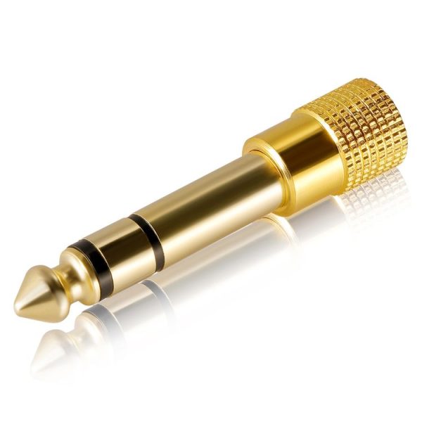 Gold Plated 6.35mm Male to 3.5mm Stereo Jack Adaptor Socket Adapter - Image 3