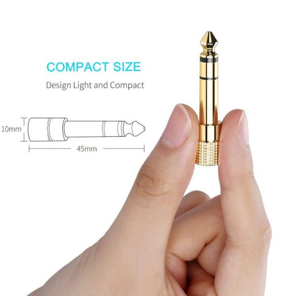 Gold Plated 6.35mm Male to 3.5mm Stereo Jack Adaptor Socket Adapter - Image 4