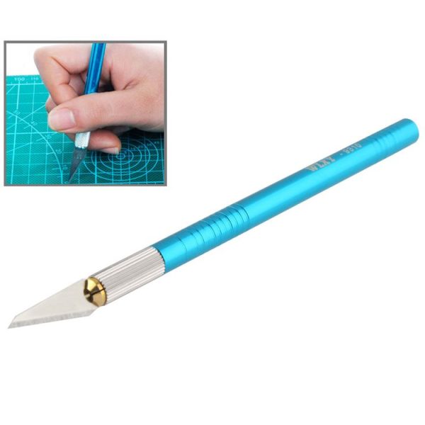 WLXY-9310, WLXY Tool Precision Knife with Replaceable Blade for Mat Carving / Scoring / Trimming, OAL: 145mm, Size: 121mm x 6mm Diameter (Blue) - Image 2