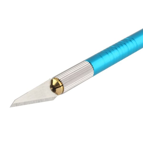 WLXY-9310, WLXY Tool Precision Knife with Replaceable Blade for Mat Carving / Scoring / Trimming, OAL: 145mm, Size: 121mm x 6mm Diameter (Blue) - Image 4
