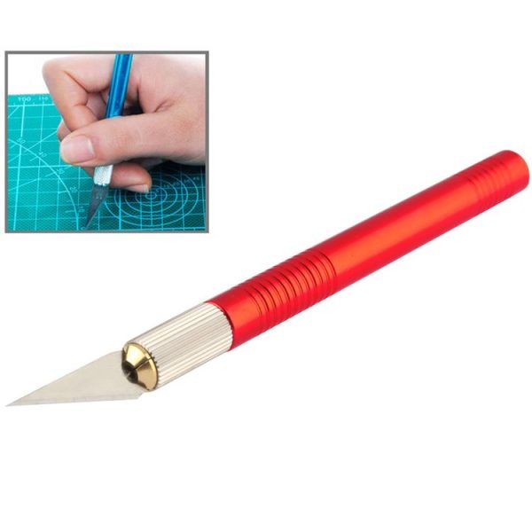 WLXY-9311, WLXY Tool Precision Knife with Replaceable Blade for Mat Cutting / Model Making / Etching / Carving / Scoring / Trimming, OAL: 145mm, Size: 121mm x 10mm Diameter (Red) - Image 2