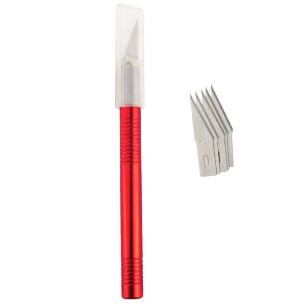 WLXY-9311, WLXY Tool Precision Knife with Replaceable Blade for Mat Cutting / Model Making / Etching / Carving / Scoring / Trimming, OAL: 145mm, Size: 121mm x 10mm Diameter (Red) - Image 5