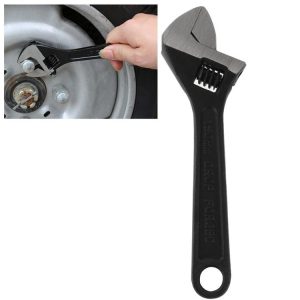 R DEER 0-20mm Carbon Steel Adjustable Spanner Professional Tools (Black)