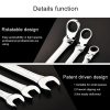 15mm Dual-use Opening Plum Ratcheting Angled Wrench, Length: 19.5cm (Silver) - Image 3