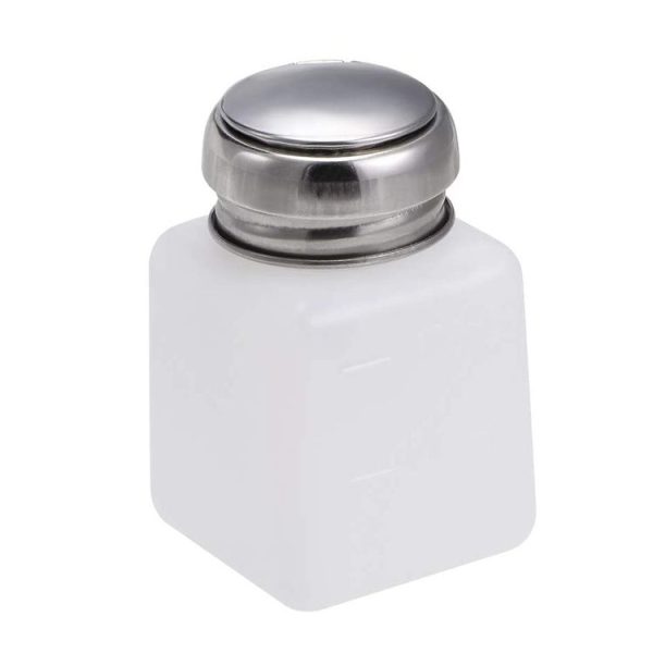 100ml Push Down Alcohol and Liquid Container Bottle (White) - Image 2