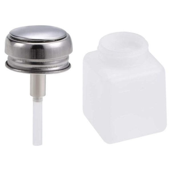 100ml Push Down Alcohol and Liquid Container Bottle (White) - Image 3
