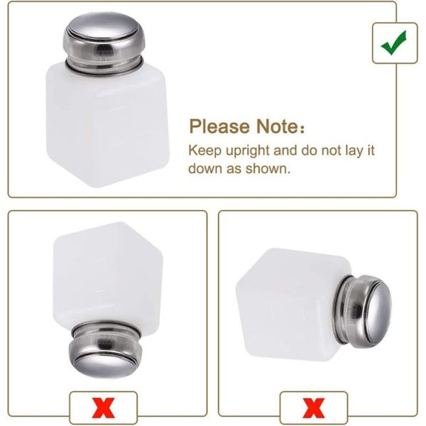100ml Push Down Alcohol and Liquid Container Bottle (White) - Image 4
