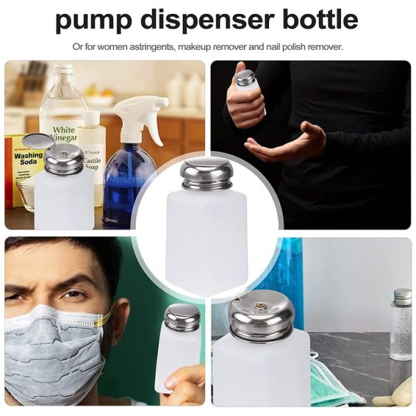 100ml Push Down Alcohol and Liquid Container Bottle (White) - Image 7