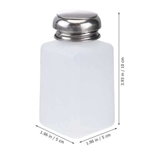 200ml Push Down Alcohol and Liquid Container Bottle (White) - Image 2