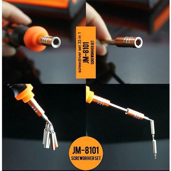 JAKEMY JM-8101 33 in 1 Screwdriver Bit Set with Tweezers & Extension Bar - Image 11