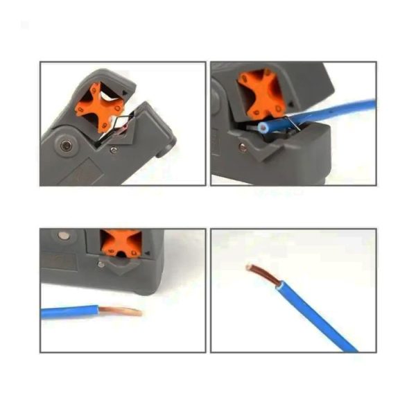 Rotary Coaxial Cable Wire Stripping Stripper Cutter Stripper for RG-59 / 6 / 58 Network Tool Computer Networking (Grey) - Image 3
