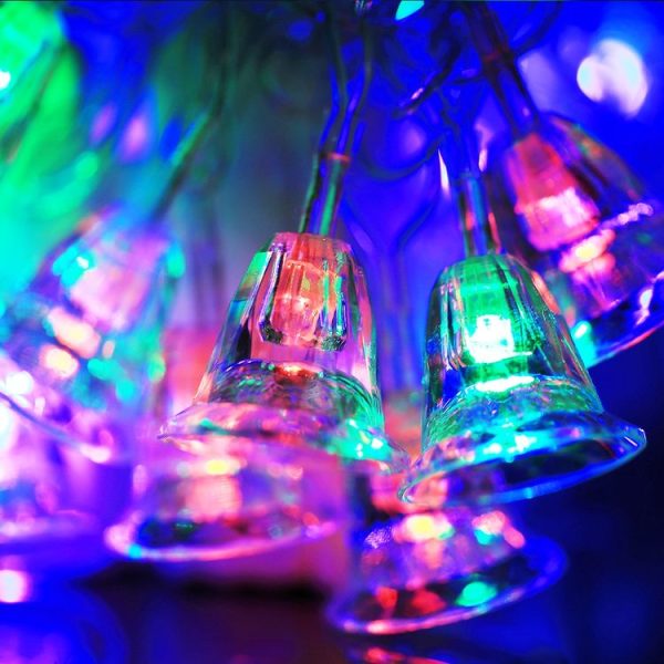 7m Bell Pendants Decoration String Lights, 30-LED Multi-Colored Light (AC 220V / EU Plug) (Transparent)