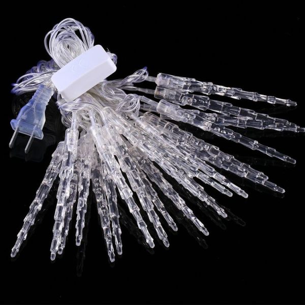 7m Icicle Pendants Decoration String Lights, 30-LED Multi-Colored Light (AC 220V / EU Plug) (Transparent) - Image 2