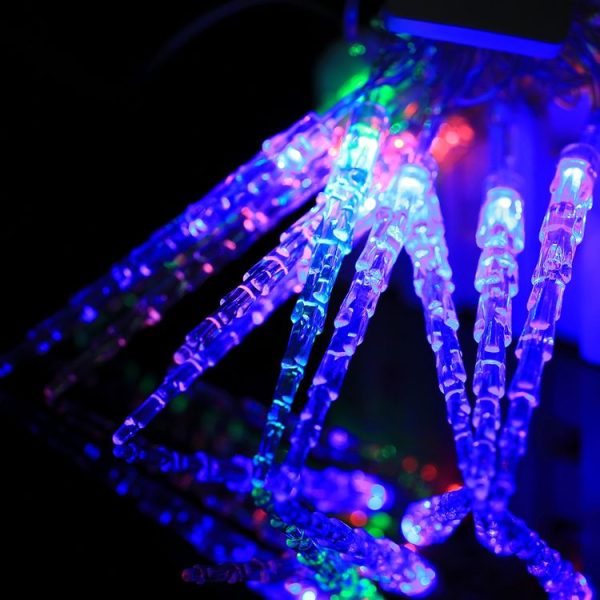 7m Icicle Pendants Decoration String Lights, 30-LED Multi-Colored Light (AC 220V / EU Plug) (Transparent) - Image 6
