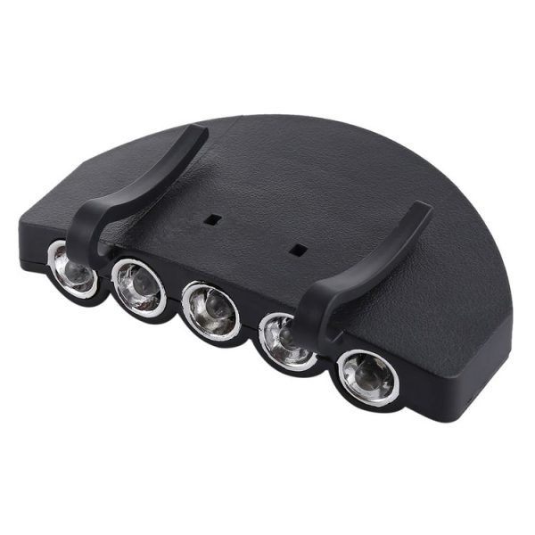 Head Light Lamp Cap Torch Bulb, 5 LED White Light, for Outdoor Fishing Camping Hunting (Black) - Image 2